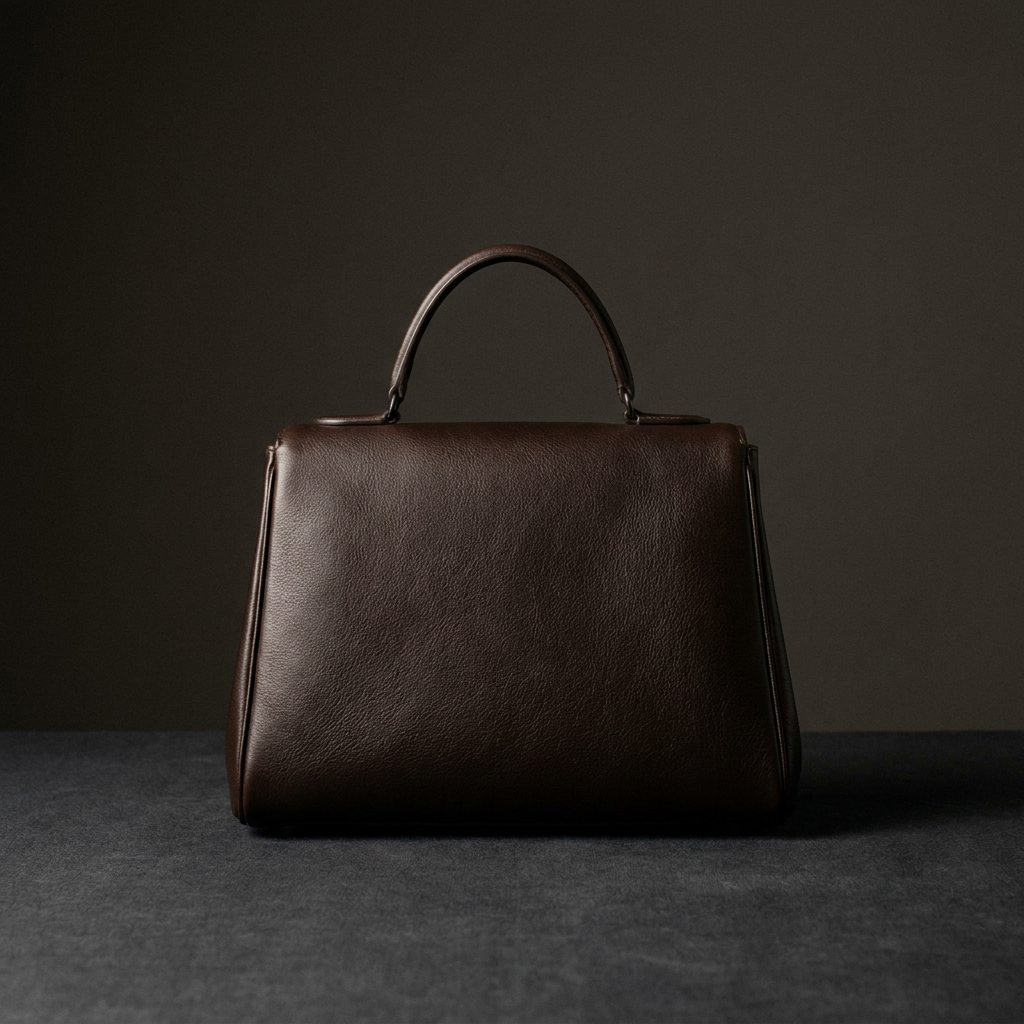 The Top Handle — black leather top-handle handbag
