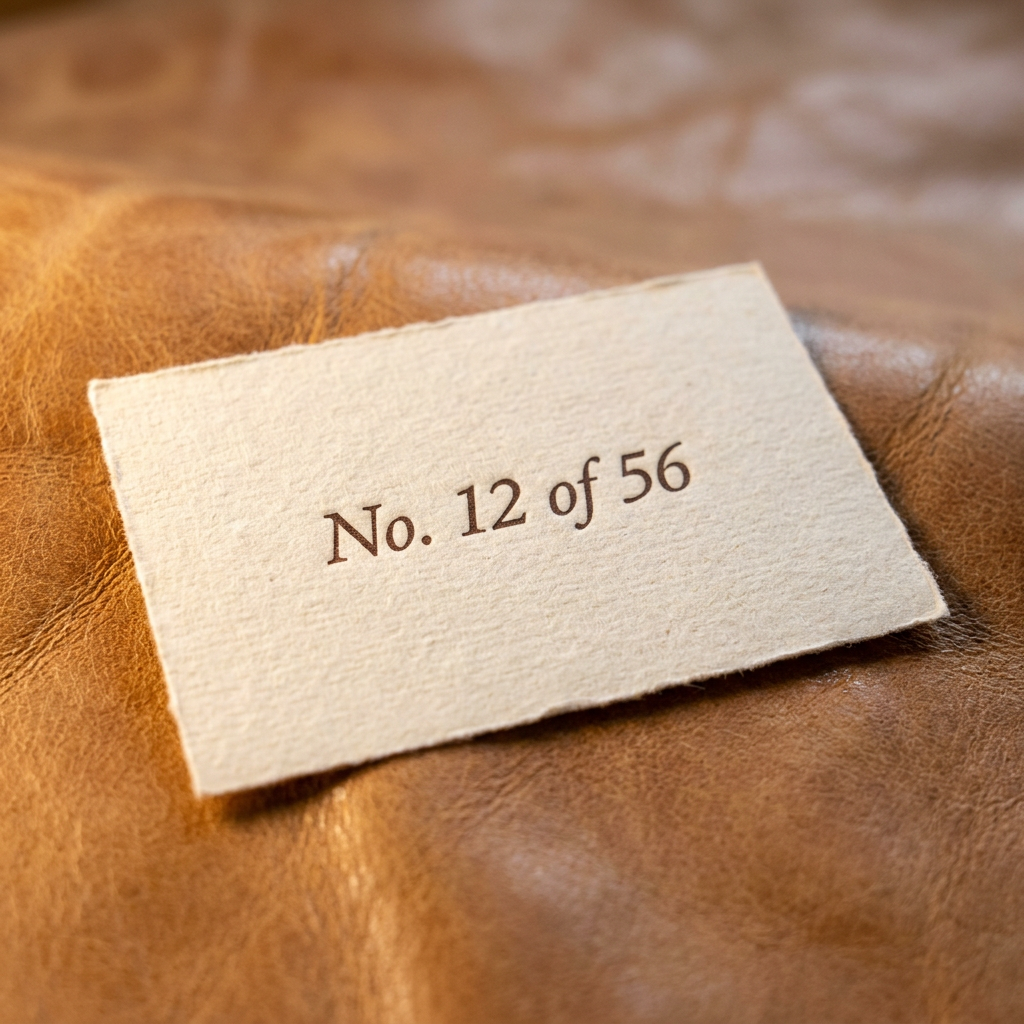 Numbered authenticity card, No. 12 of 56